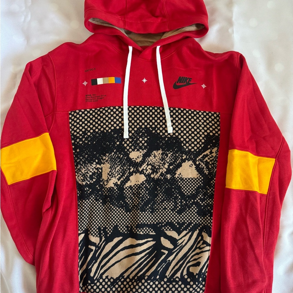 Nike Red and Yellow Graphic Sweatshirt